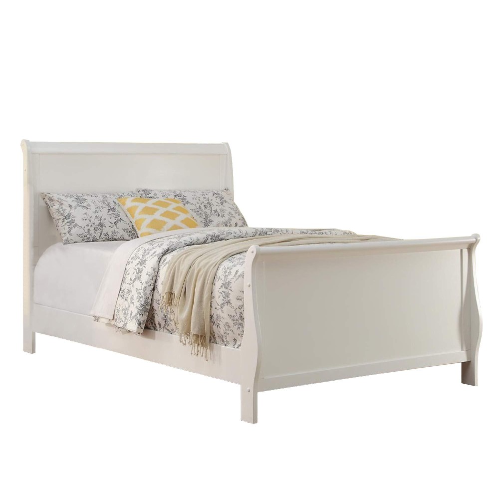 Benjara Spellbinding Clean Wooden Twin Bed, White