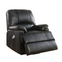 Acme Ixora Faux Leather Upholstered Recliner With Power Lift In Black