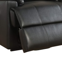 Acme Ixora Faux Leather Upholstered Recliner With Power Lift In Black