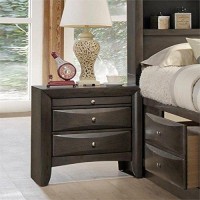 Acme Ireland 2 Drawer Nightstand In Gray Oak