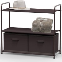 Simple Houseware 3Tier Closet Storage With 2 Drawers Brown