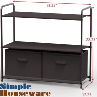 Simple Houseware 3Tier Closet Storage With 2 Drawers Brown