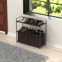 Simple Houseware 3Tier Closet Storage With 2 Drawers Brown