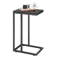Wlive Side Table, C Shaped End Table For Couch, Sofa And Bed, Large Desktop C Table For Living Room, Bedroom, Black