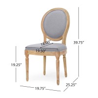 Christopher Knight Home Phinnaeus Fabric Dining Chairs, 2-Pcs Set, Light Grey