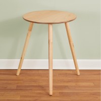 Collections Etc Wooden Round Side Accent Table, 20 Diameter x 25.5 Height Sturdy Classic Three-Legged Round Side Table for Use in Bedroom, Living Room or Entryway