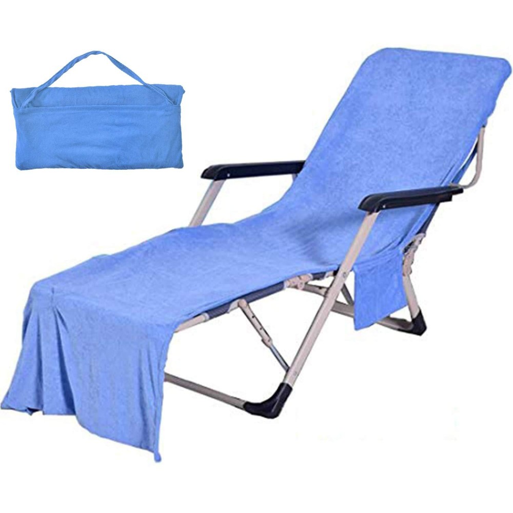 Vocool Double Layer Chaise Lounge Pool Chair Cover Beach Towel Fitted Elastic Pocket Won'T Slide 85