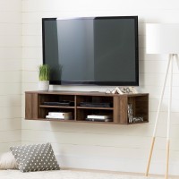 City Life 48 Wall Mounted Media Console Natural Walnut