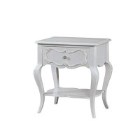 Homeroots Furniture Pine Wood Gray Nightstand Multicolor