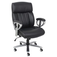 Home Roots Furniture Black Bonded Leather Office Chair With Pneumatic Lift Mechanism