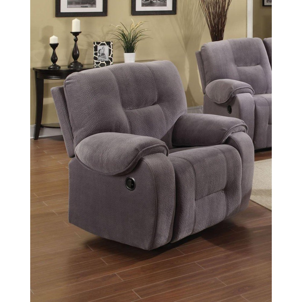 Homeroots Furniture Light Gray Champion Recliner Multicolor