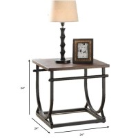 Homeroots Furniture Cherry & Black End Table, Multicolor