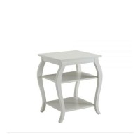 Homeroots Furniture End Table In White, Multicolor