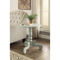 Homeroots Furniture Side Table In Antique White Multicolor