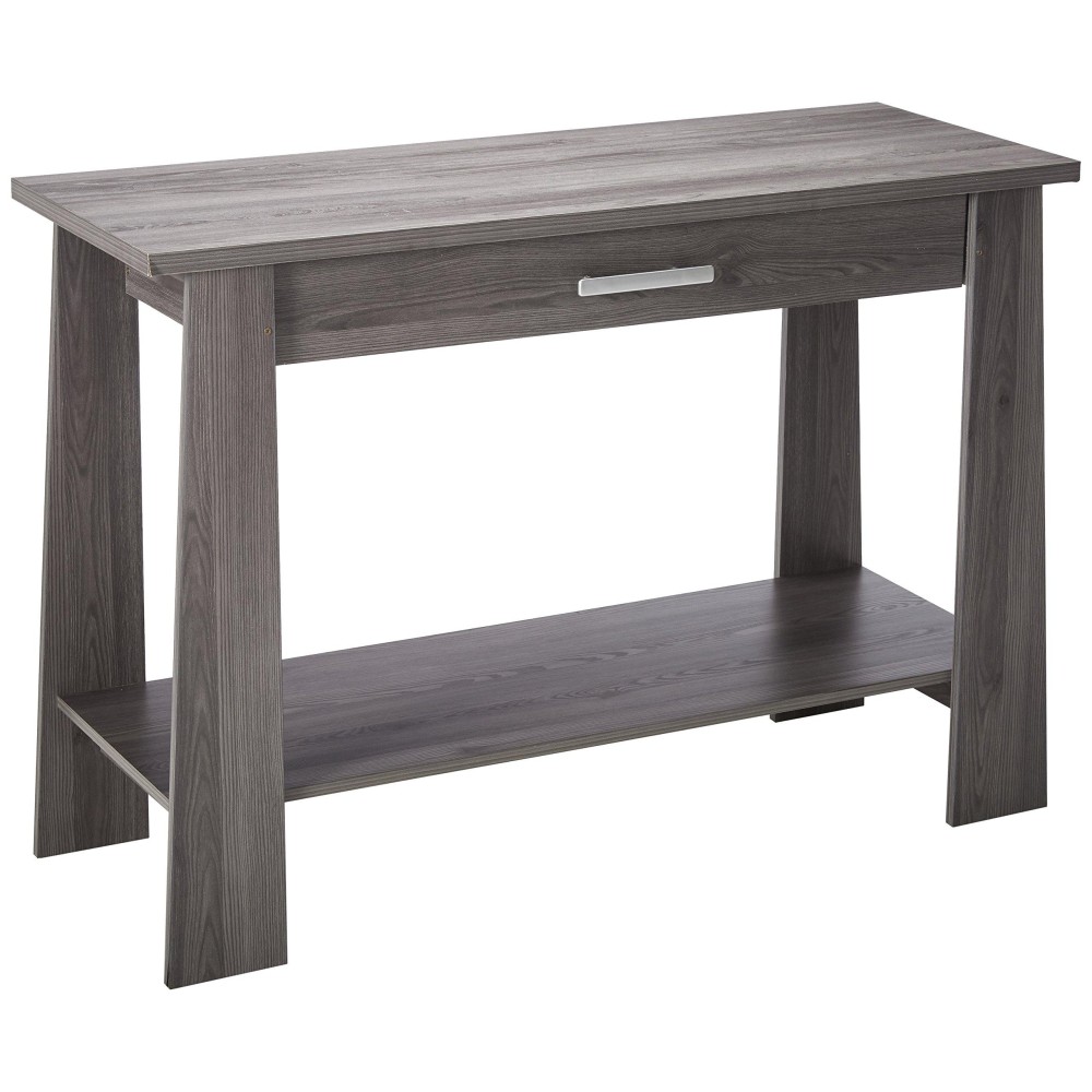 Homeroots Furniture Dark Gray Oak Sofa Table, Multicolor