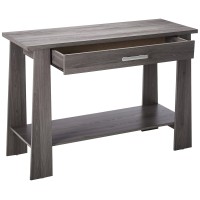 Homeroots Furniture Dark Gray Oak Sofa Table, Multicolor