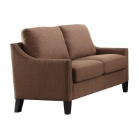 Homeroots Furniture Brown Linen Loveseat Multicolor