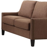 Homeroots Furniture Brown Linen Loveseat Multicolor