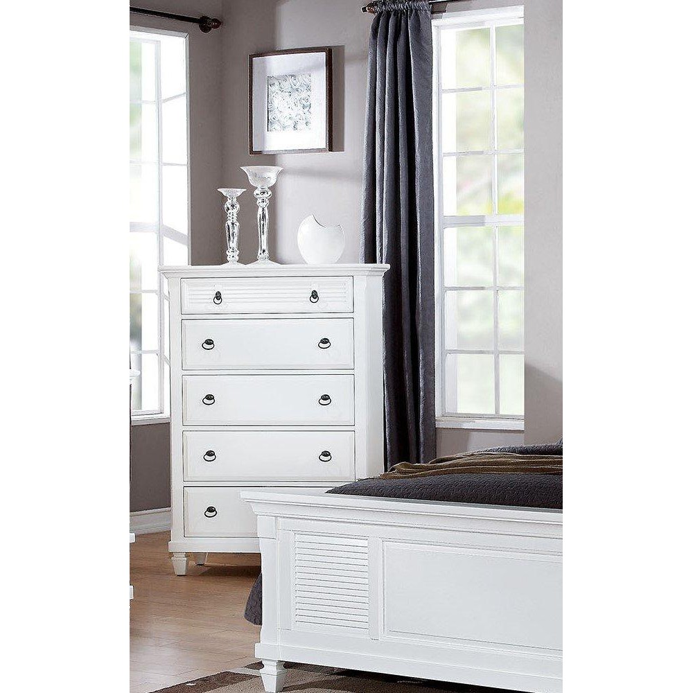 Homeroots Furniture White Chest Multicolor