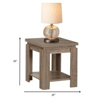 Homeroots Furniture Particle Board With Paper Dark Taupe End Table Multicolor