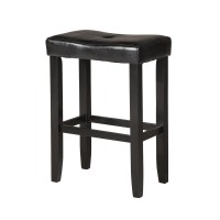 Homeroots Furniture Pu And Black Counter Height Stool (Set Of 2), Multicolor