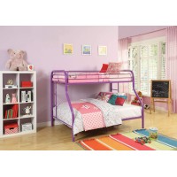 Homeroots Furniture Purple Twinfull Bunk Bed Multicolor