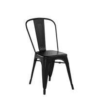 Jummico Metal Dining Chair Stackable Indoor Outdoor Industrial Vintage Chairs Bistro Kitchen Cafe Side Chairs With Back Set Of 4