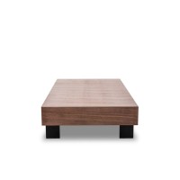 Homeroots Aluminum, Veneer Modern Walnut Coffee Table