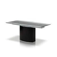 HomeRoots Modern Extendable Glass Dining Table