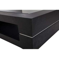 HomeRoots Veneer, Glass Modern Black Oak Coffee Table