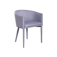 Homeroots Furniture Modern Kitchen Dining Chair With Metal Legs - Grey, 28