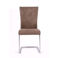 Homeroots Steel, Fabric Modern Brown Fabric Dining Chair (Set Of 2)