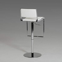Homeroots Furniture 32 White Eco-Leather And Steel