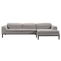 HomeRoots Fabric, Wood, Dacron Fibe 28 Fabric and Wood Sectional Sofa