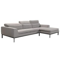 HomeRoots Fabric, Wood, Dacron Fibe 28 Fabric and Wood Sectional Sofa