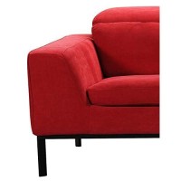 HomeRoots Fabric, Wood, Dacron Fibe 28 Red Fabric and Wood Sectional Sofa