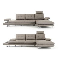 HomeRoots Modern Grey Fabric Sectional Sofa