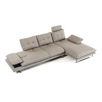 HomeRoots Modern Grey Fabric Sectional Sofa