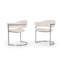 Homeroots Furniture Contemporary White Leatherette Dining Chair