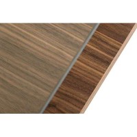 Homeroots Veneer, Glass 14 Walnut Veneer And Glass Coffee Table