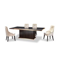 Homeroots Rosegold Accents 30 Black Crocodile And Rosegold Dining Table