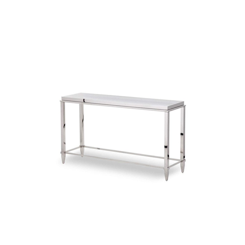 Homeroots Furniture Modern Glass & Stainless Steel Console Table (283430)