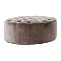 Homeroots Mdf, Velour Ottoman Tufted With Artificial Crystals