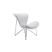 Homeroots Furniture Hallway Contemporary White Leatherette Accent Chair