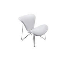 Homeroots Furniture Hallway Contemporary White Leatherette Accent Chair