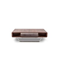 Homeroots Furniture Hallway Modern Walnut Matte Coffee Table