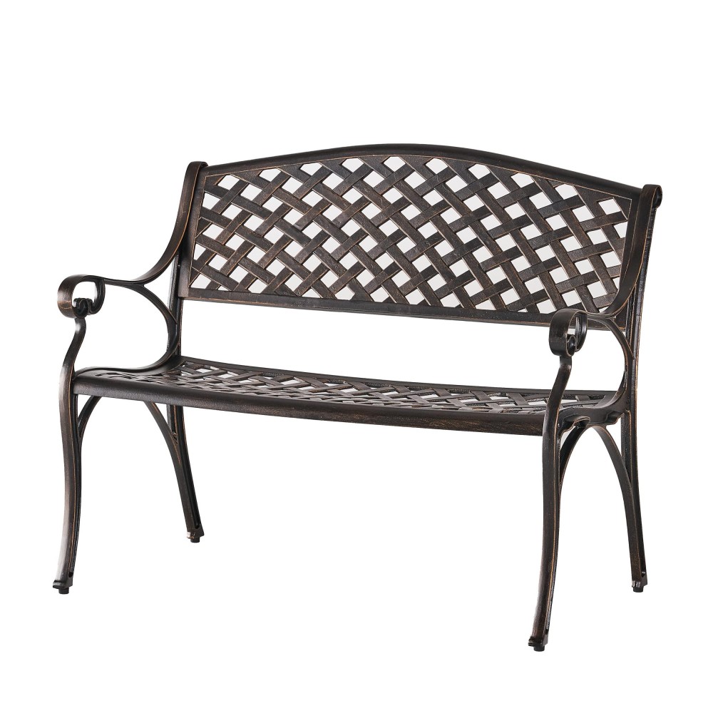 Christopher Knight Home Eastwood Antique Copper Cast Aluminum Bench