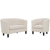 Prospect 2 Piece Upholstered Fabric Loveseat and Armchair Set