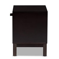 Baxton Studio Deirdre Modern And Contemporary Dark Brown Wood 1-Drawer Nightstand