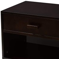 Baxton Studio Deirdre Modern And Contemporary Dark Brown Wood 1-Drawer Nightstand